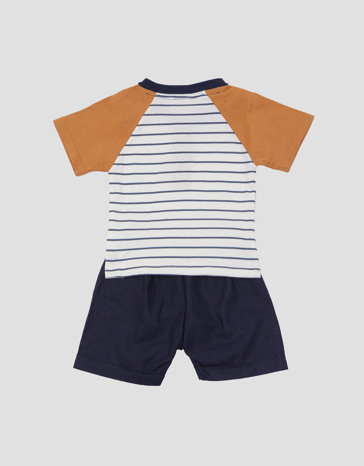 Little M Raglan Stripe Set Pakaian Anak Bayi