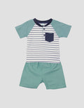 Little M Raglan Stripe Set Pakaian Anak Bayi