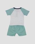 Little M Raglan Stripe Set Pakaian Anak Bayi