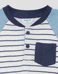 Little M Raglan Stripe Woven Baju Set Bayi Laki-Laki