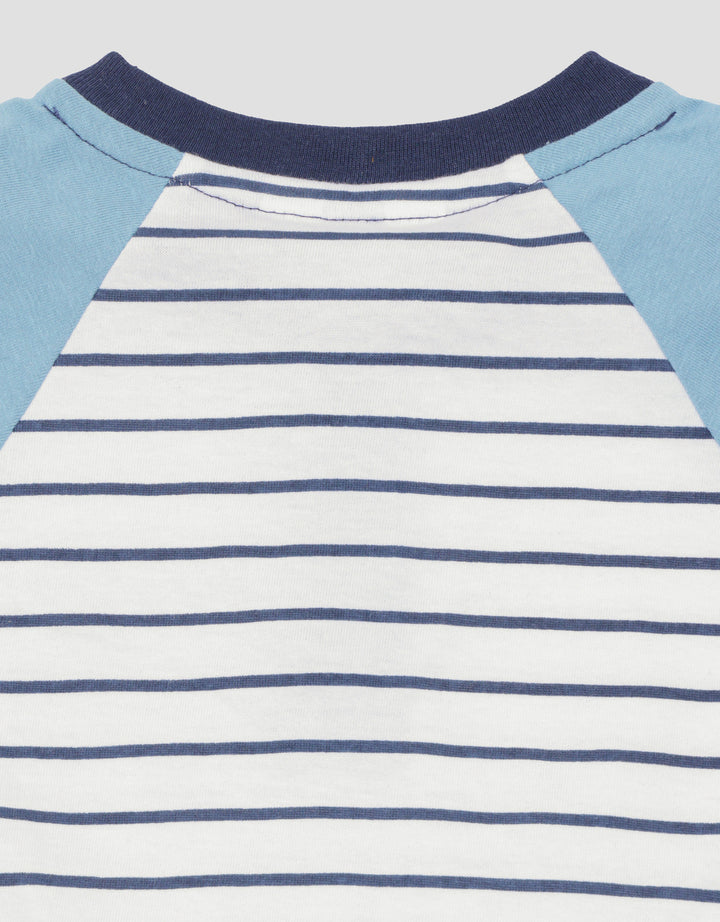 Little M Raglan Stripe Woven Baju Set Bayi Laki-Laki