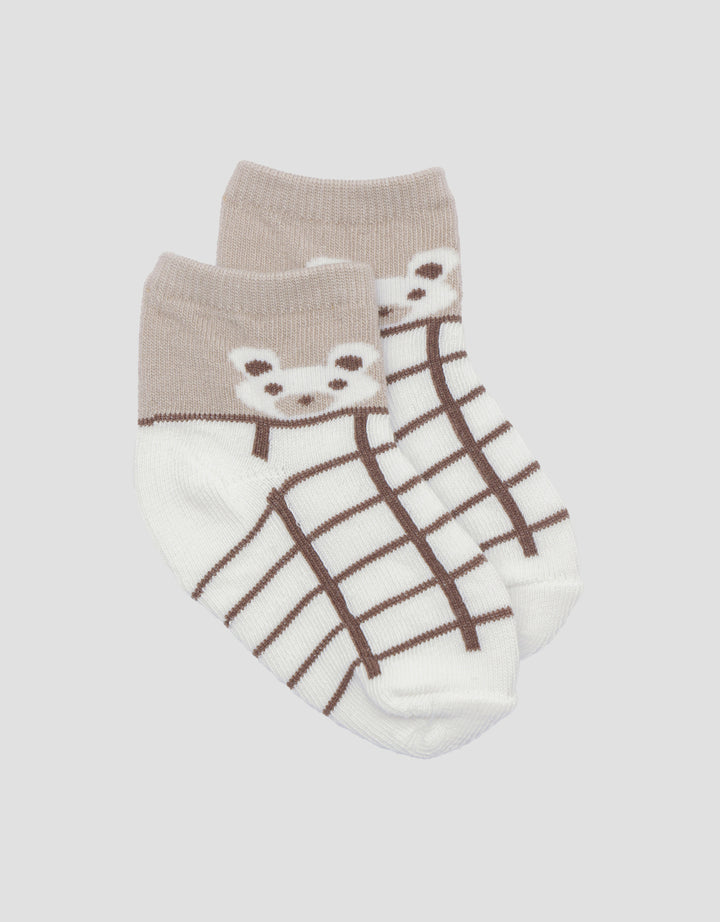 Little M Print Bear Kotak Kaus Kaki Anak