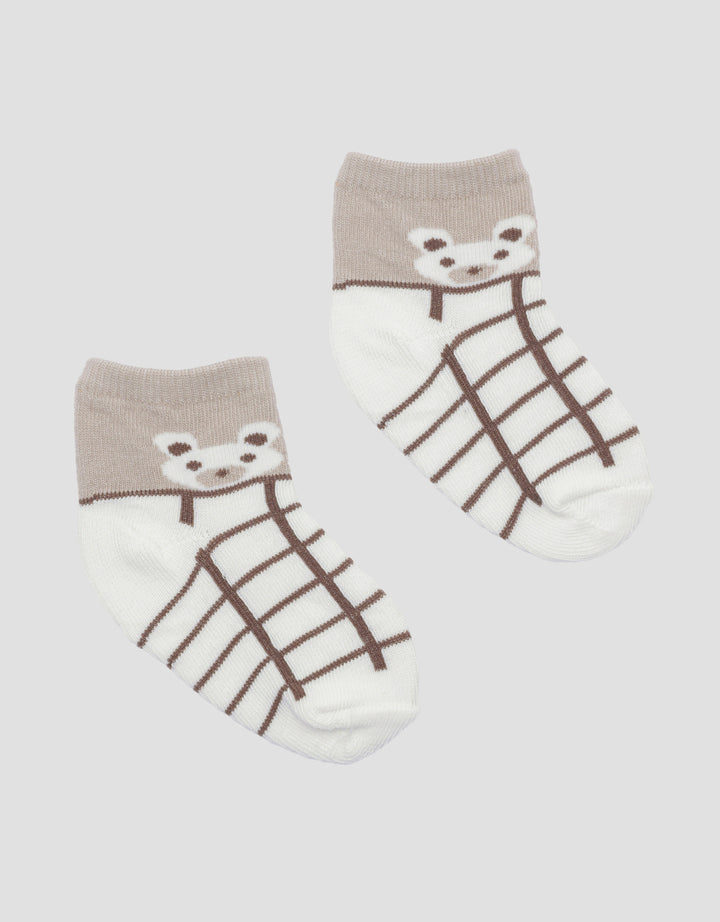 Little M Print Bear Kotak Kaus Kaki Anak