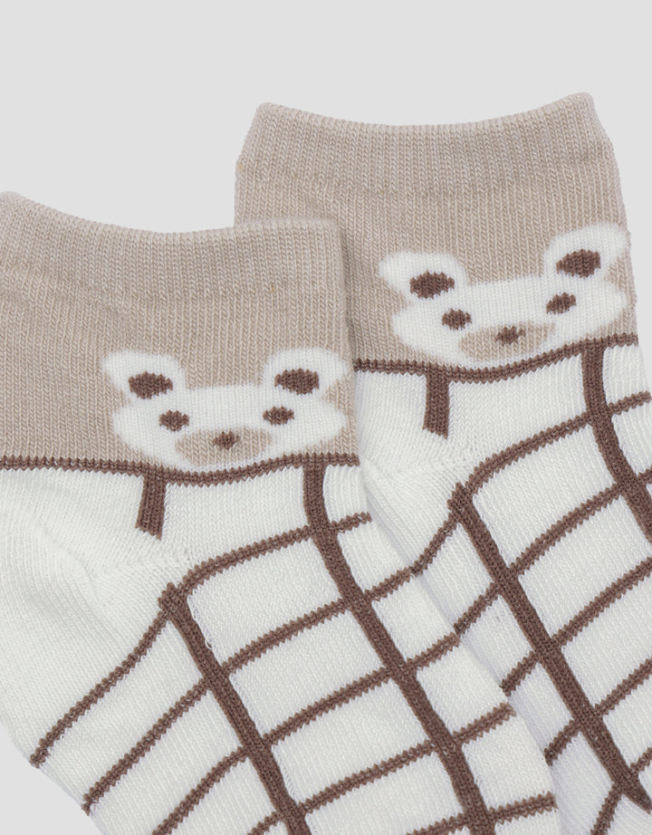 Little M Print Bear Kotak Kaus Kaki Anak