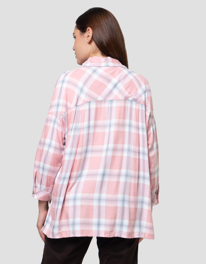 Cardinal Girl Full Button Kemeja Lengan Panjang Wanita