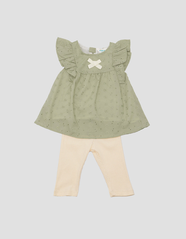 Little M 2 Pcs Texture Baby Girl Clothes Set
