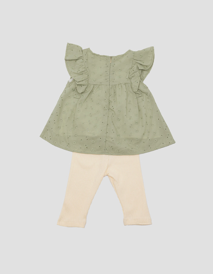 Little M 2 Pcs Texture Baby Girl Clothes Set