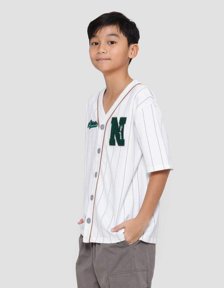 Nevada Knit Fashion Series Chenille Logo N Kemeja Anak Laki-laki