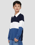 Nevada Cut N Sew Colorblock Jersey Boys Long Sleeve Collar T-Shirt