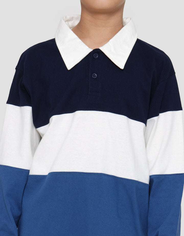 Nevada Cut N Sew Colorblock Jersey Boys Long Sleeve Collar T-Shirt