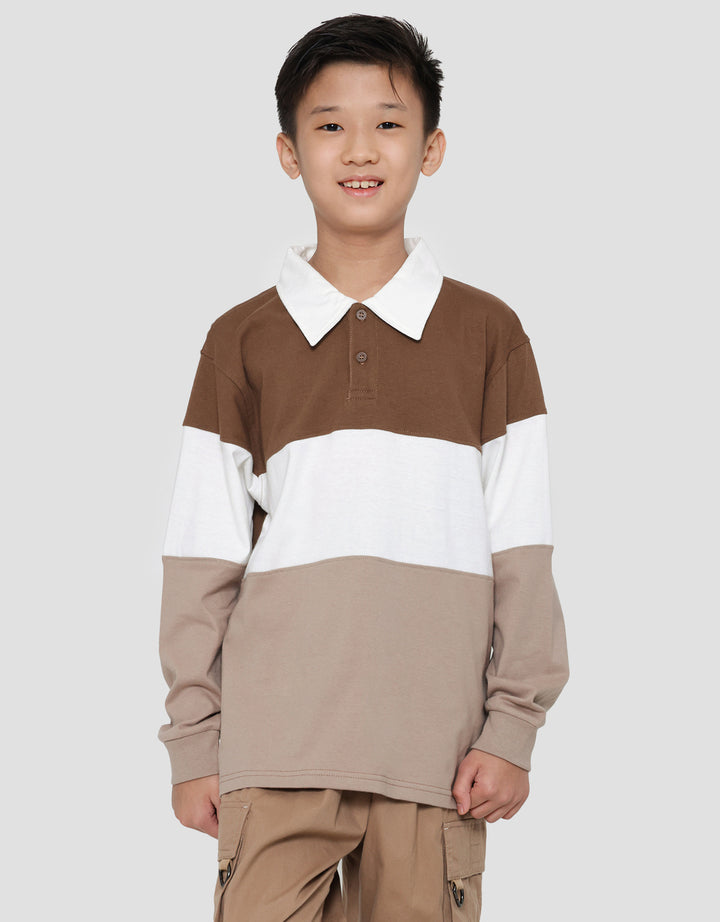 Nevada Colorblock Jersey Boys Long Sleeve Collar T-Shirt