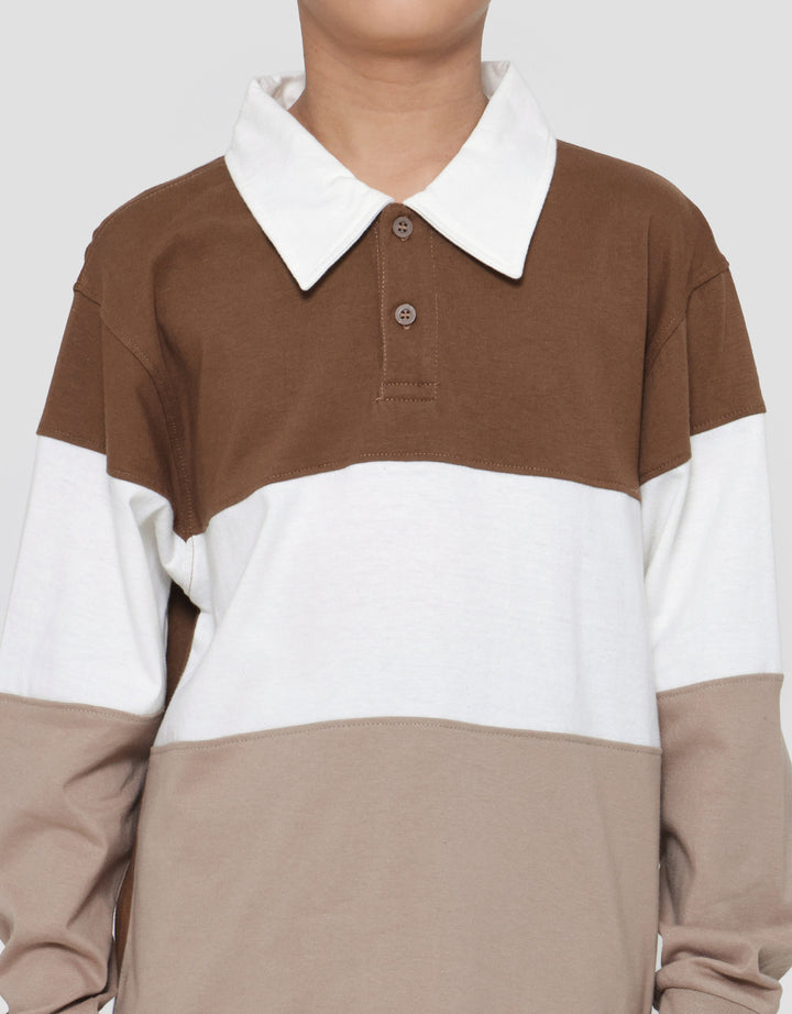 Nevada Colorblock Jersey Boys Long Sleeve Collar T-Shirt