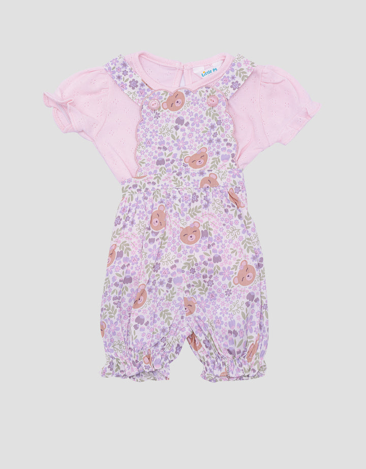 Little M Romper Floral Bear Anak Bayi