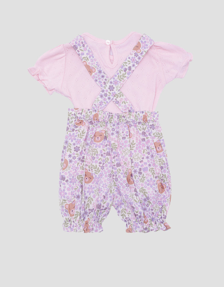 Little M Romper Floral Bear Anak Bayi
