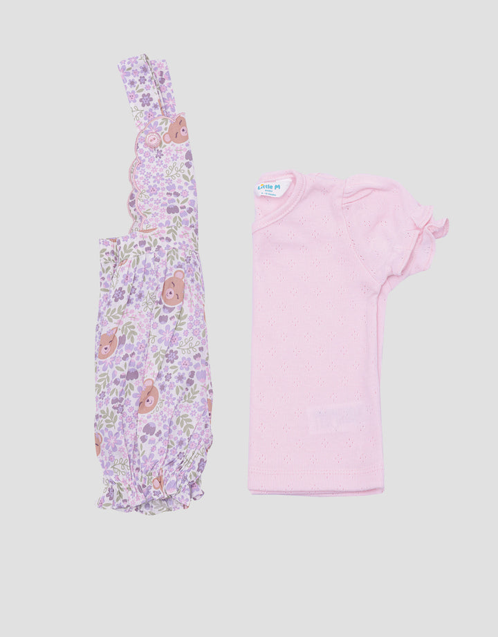 Little M Romper Floral Bear Anak Bayi