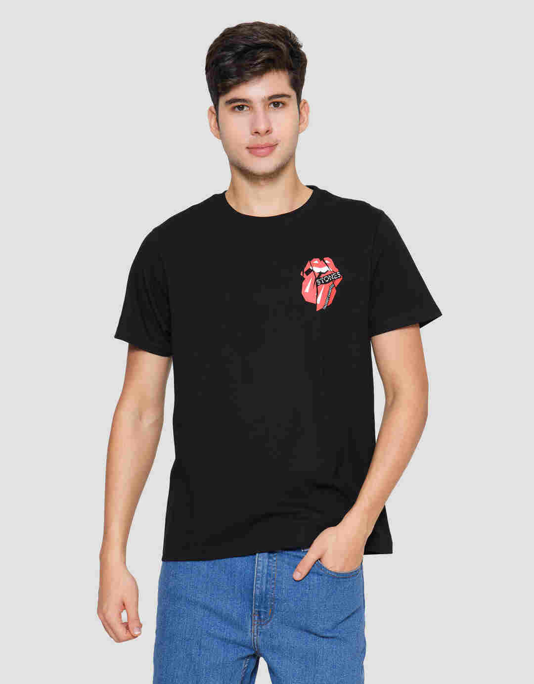 T ZONE ROLLING STONES 2 ROCKSTAR KAOS PRIA