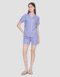 Nevada Stripe Mix Baju Tidur Pendek Setelan Wanita