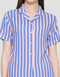 Nevada Stripe Mix Baju Tidur Pendek Setelan Wanita