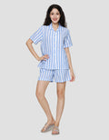 St. Yves Stripe Cotton Setelan Piyama Wanita
