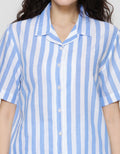 St. Yves Stripe Cotton Setelan Piyama Wanita