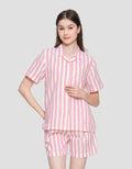 St. Yves Stripe Cotton Setelan Piyama Wanita