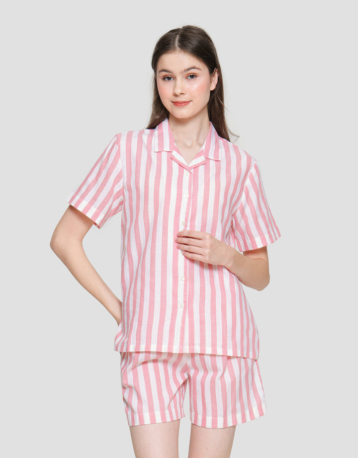 St. Yves Stripe Cotton Setelan Piyama Wanita
