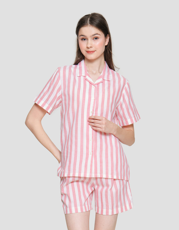 St. Yves Stripe Cotton Setelan Piyama Wanita