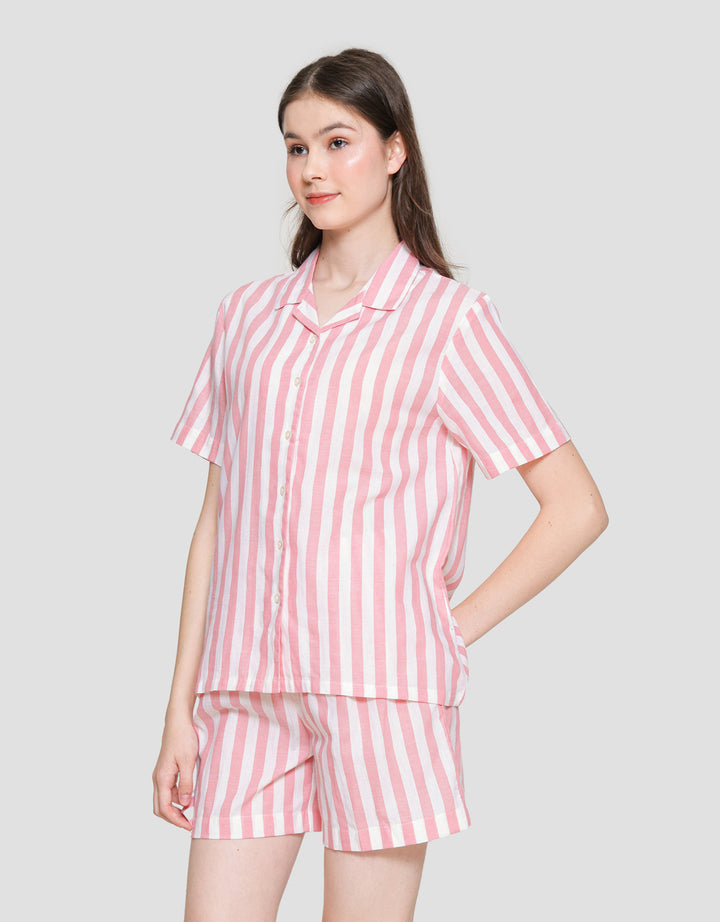 St. Yves Stripe Cotton Setelan Piyama Wanita