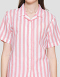 St. Yves Stripe Cotton Setelan Piyama Wanita