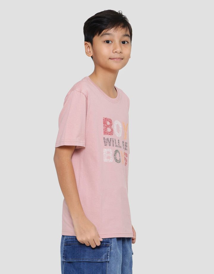 Nevada Print Boys Will Be Boys Kaos Lengan Pendek Anak Laki-laki