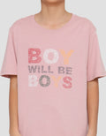 Nevada Print Boys Will Be Boys Kaos Lengan Pendek Anak Laki-laki
