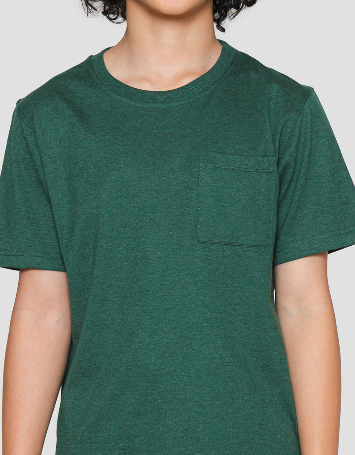 Nevada Cardet 24S Katun Solid Polos Kantong Kaos Lengan Pendek Anak Laki-laki