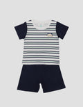 Little M Jersey Stripe Pakaian Setelan Bayi