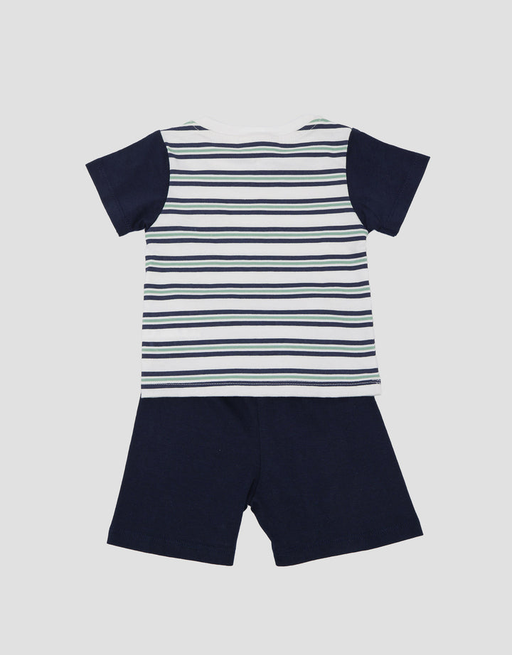 Little M Jersey Stripe Pakaian Setelan Bayi