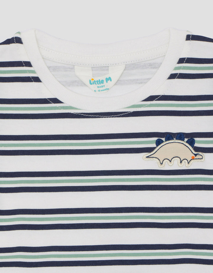 Little M Jersey Stripe Pakaian Setelan Bayi