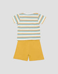 Little M Jersey Stripe Roar Pakaian Setelan Anak Laki-laki