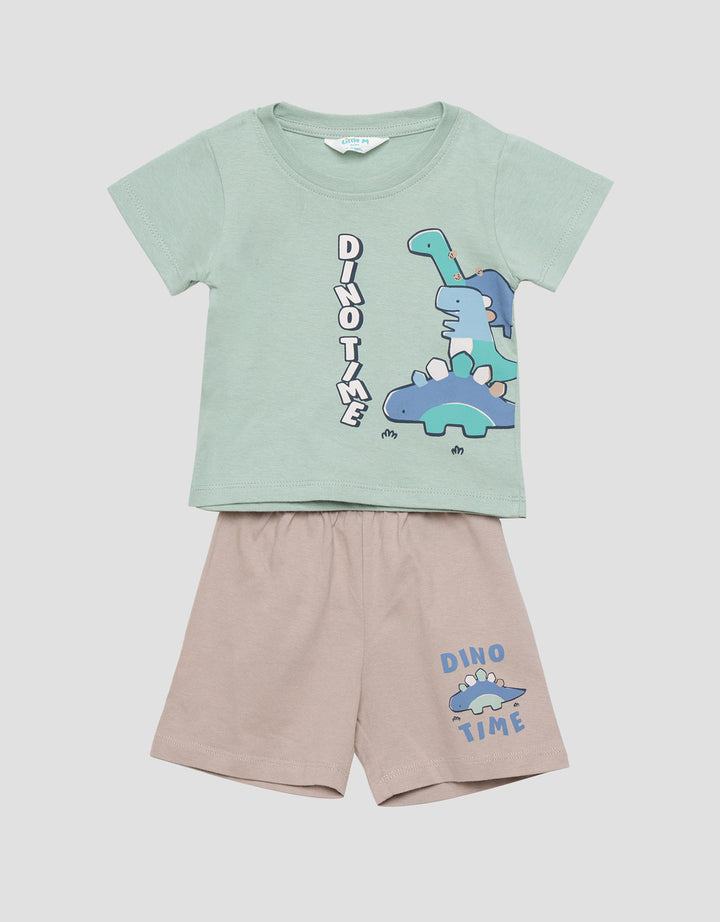 Little M Jersey Dinomite Pakaian Setelan Anak Laki-laki