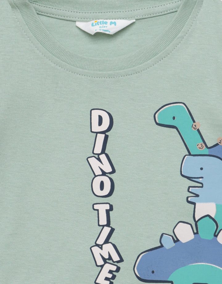 Little M Jersey Dinomite Pakaian Setelan Anak Laki-laki