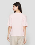 Suko Crop New Waffle Lengan Pendek Kaos Oversize Wanita