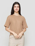 Suko Crop New Waffle Lengan Pendek Kaos Oversize Wanita
