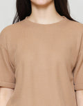 Suko Crop New Waffle Lengan Pendek Kaos Oversize Wanita
