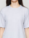 Suko Crop New Waffle Lengan Pendek Kaos Oversize Wanita