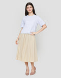 Suko Crop New Waffle Lengan Pendek Kaos Oversize Wanita