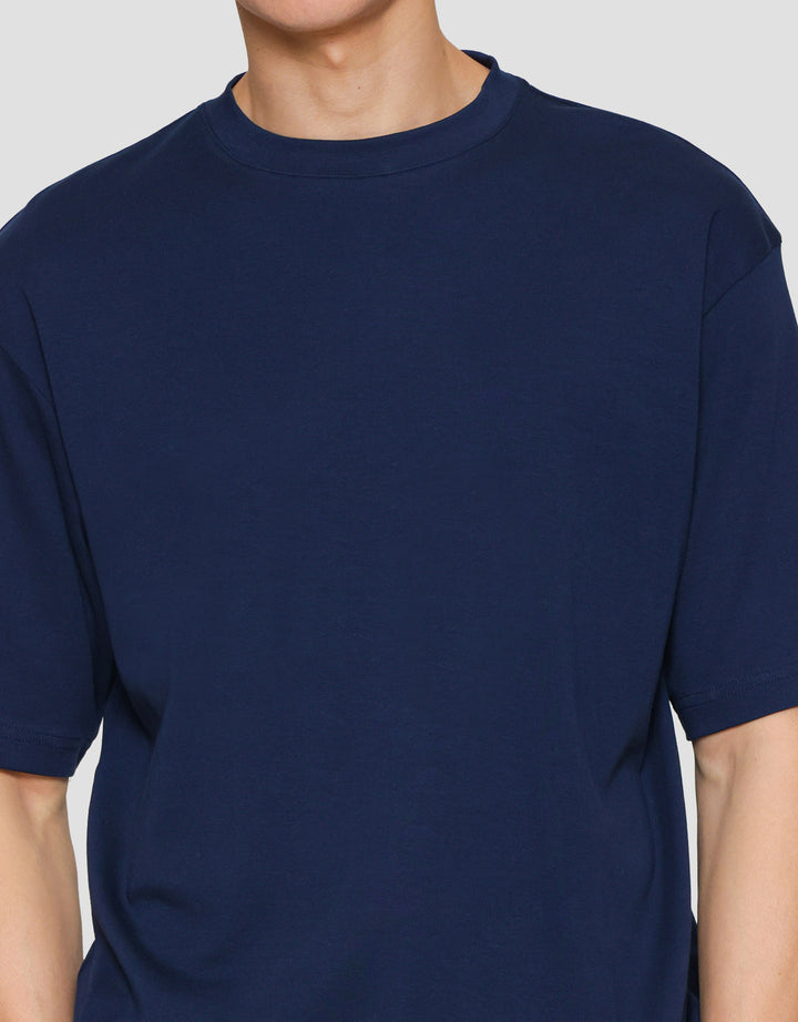 Suko Oversized Interlock Tee Ss Kerah Bulat Kaos Lengan Pendek Pria