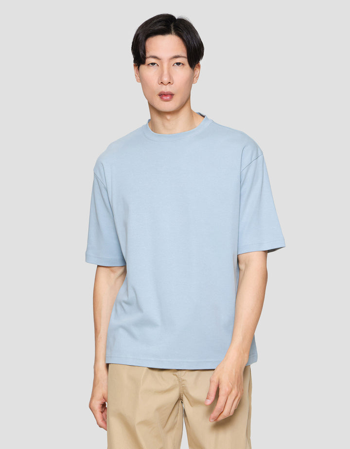 Suko Oversized Interlock Tee Ss Kerah Bulat Kaos Lengan Pendek Pria