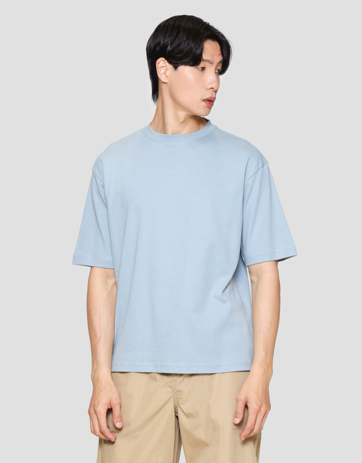 Suko Oversized Interlock Tee Ss Kerah Bulat Kaos Lengan Pendek Pria