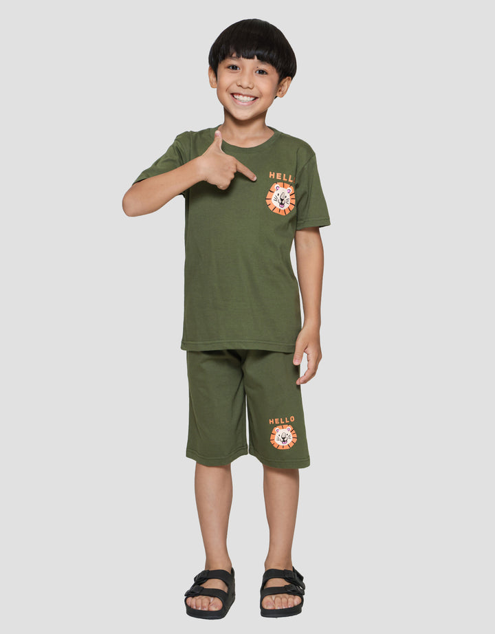 Little M Hello Lion Pakaian Setelan Anak Laki-laki