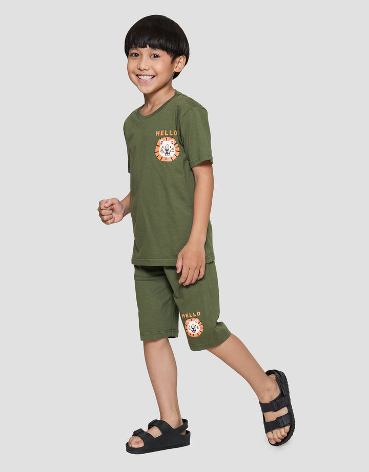 Little M Hello Lion Pakaian Setelan Anak Laki-laki