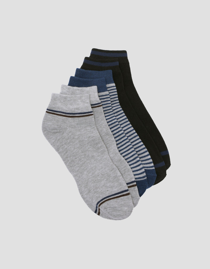 Cole 3pack Ankle Combo Strip Kaos Kaki Pria