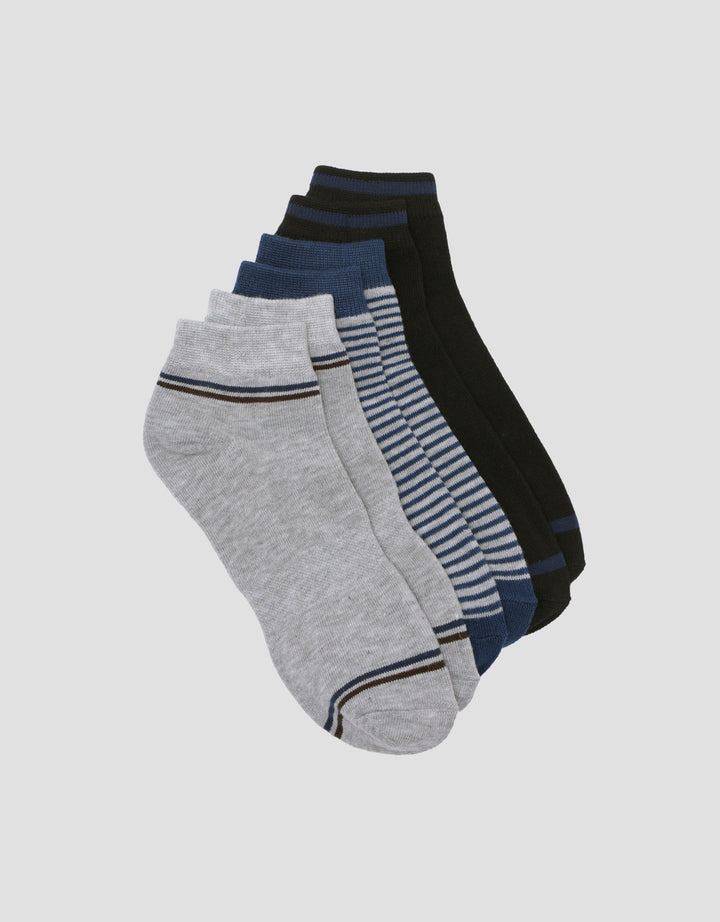 Cole 3pack Ankle Combo Strip Kaos Kaki Pria